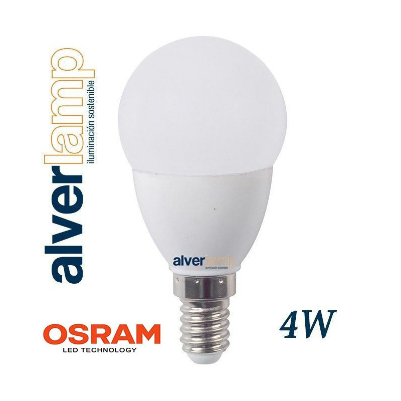 BOMBILLA LED 4W ROSCA E14 ESFERICA 3000-6000K ALVERLAMP