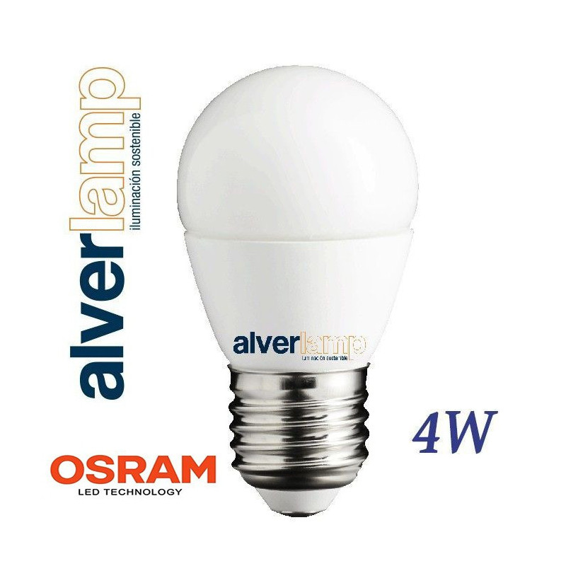 BOMBILLA LED 4W ROSCA E27 ESFERICA 3000-6000K ALVERLAMP