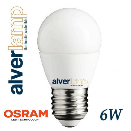 BOMBILLA LED 6W ROSCA E27 ESFERICA 3000-6000K ALVERLAMP