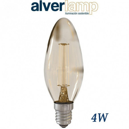 BOMBILLA LED DE FILAMENTO 4W VELA ROSCA E14 2700-6000K ALVERLAMP