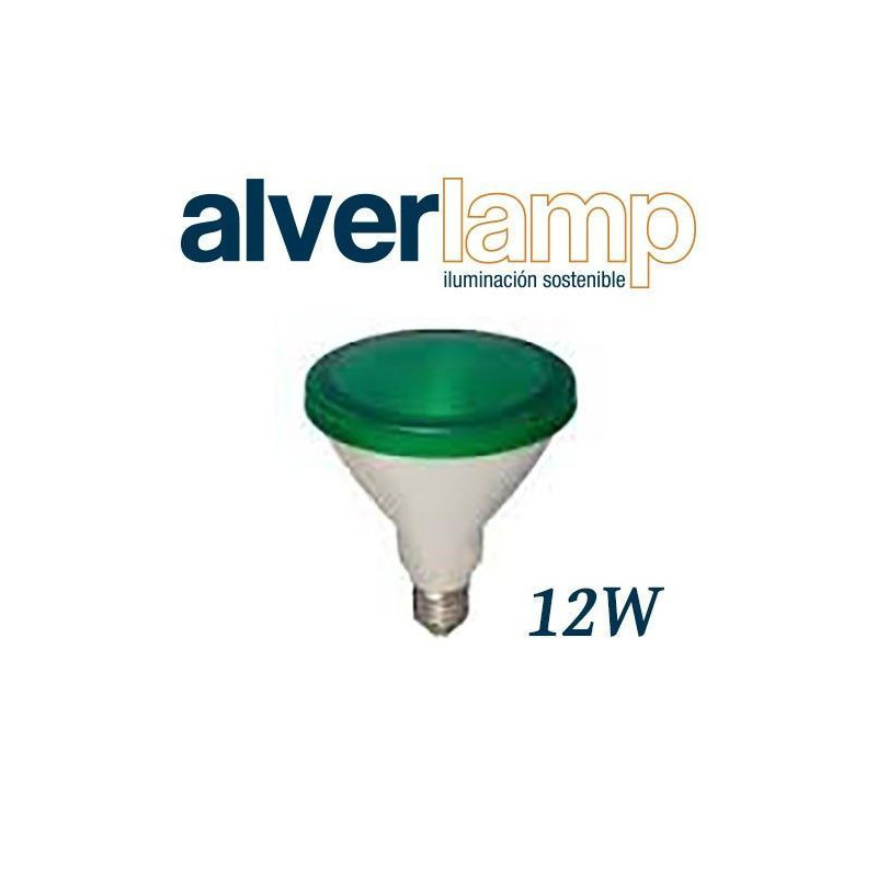 BOMBILLA LED PAR-38 12W ROSCA E27 GREEN ALVERLAMP LPAR12GR